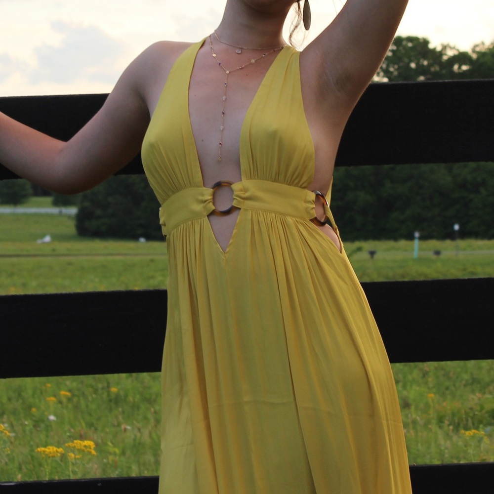 Beachy yellow sheer dress
